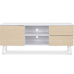 ICONIK INTERIOR Meuble TV en Bois - Design Scandinave - Norman Bois naturel