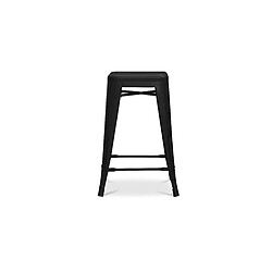 Avis ICONIK INTERIOR Tabouret de bar - Design industriel - Acier mat - 60cm - Nouvelle édition - Stylix Noir