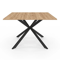 Avis Idmarket ALIX Table carrée Design Industriel - Noir/Bois