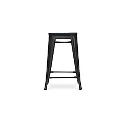 ICONIK INTERIOR Tabouret de bar - Design industriel - Bois et acier - 61cm - Stylix Noir pas cher