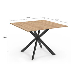 Acheter Idmarket ALIX Table carrée Design Industriel - Noir/Bois