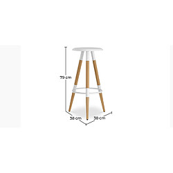 ICONIK INTERIOR Tabouret de bar en bois - Design scandinave - Matu Noir pas cher