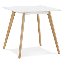 Alterego Petite table à diner 'GENIUS' en bois finiton blanche - 80x80 cm