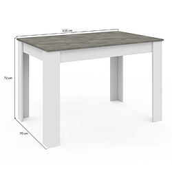 Acheter Idmarket Market Table ROZY - Blanc et Béton
