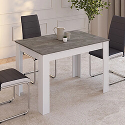 Idmarket Market Table ROZY - Blanc et Béton