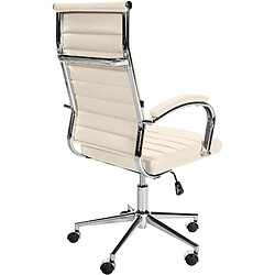 Decoshop26 Fauteuil de bureau en cuir - Beige