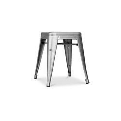 ICONIK INTERIOR Tabouret Design Industriel - 45cm - Nouvelle Édition - Stylix Orange pas cher