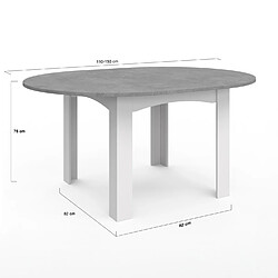 Idmarket MARKET Table Ronde Extensible DONA - Blanc pas cher
