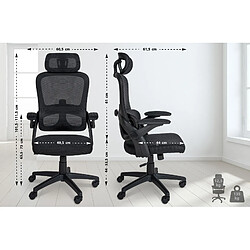 Decoshop26 Fauteuil de bureau maille - Noir