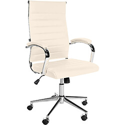 Decoshop26 Fauteuil de bureau en cuir - Beige