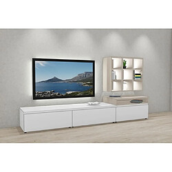 La casa moderna Meuble TV LED modulable - Blanc