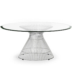 ICONIK INTERIOR Table basse ronde - Design en verre - Barrel Acier