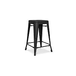 ICONIK INTERIOR Tabouret de bar - Design industriel - Acier mat - 60cm - Nouvelle édition - Stylix Noir pas cher