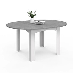 Idmarket MARKET Table Ronde Extensible DONA - Blanc