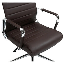 Decoshop26 Fauteuil de bureau pivotant relax - Marron pas cher