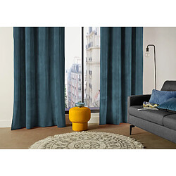 Toilinux Lot de 2 Rideaux Lilou - 140 x 260 cm - Bleu canard