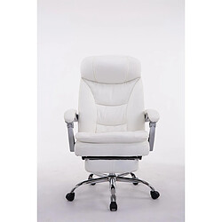 Decoshop26 Fauteuil de bureau avec repose-pieds - Blanc