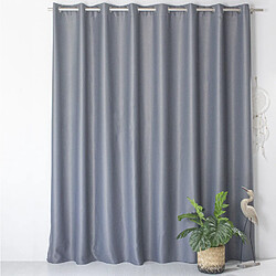 Toilinux Lot de 2 grands Rideaux unis occultants avec œillets - 300 x 240 cm - Gris