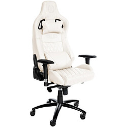 Decoshop26 Fauteuil de bureau en cuir - Blanc