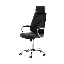 Decoshop26 Fauteuil de bureau - Noir