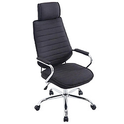 Decoshop26 Fauteuil de bureau tissu - Noir