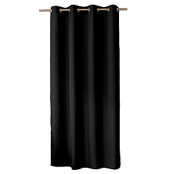 Avis Toilinux Lot de 2 Rideaux unis avec œillets - 140 x 240 cm - Noir