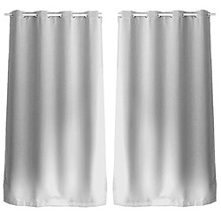 Toilinux Lot de 2 Rideaux unis avec œillets - 140 x 240 cm - Blanc