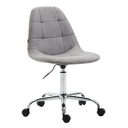 Decoshop26 Fauteuil de bureau tissu - Gris