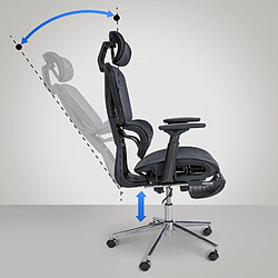 Decoshop26 Fauteuil de bureau ergonomique - Noir