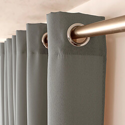 Toilinux Lot de 2 Rideaux unis avec œillets - 140 x 240 cm - Gris Clair