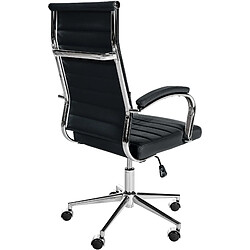 Decoshop26 Fauteuil de bureau pivotant - Noir