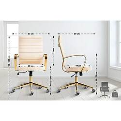 Decoshop26 Fauteuil de bureau design - Crème