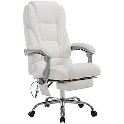 Decoshop26 Fauteuil de bureau massant - Blanc