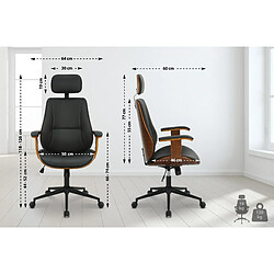 Decoshop26 Fauteuil de bureau relax - Noir