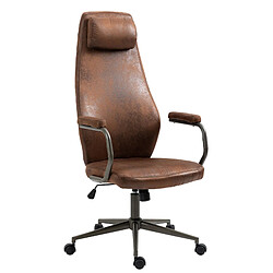 Decoshop26 Fauteuil de bureau rétro - Marron