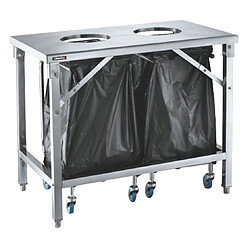 Casselin Table de tri cuisine 2 trous - Blanc