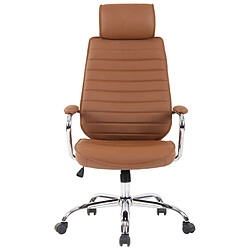 Décoshop26 Fauteuil bureau cuir marron