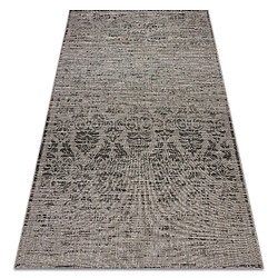 Rugsx Floorlux 20211 - 80 x 150 cm - Gris Tapis en Corde - Antidérapant - Facilité de Nettoyage - Solidité des Couleurs - Style Moderne