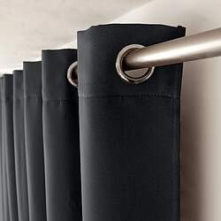 Avis Toilinux Lot de 2 Rideaux unis occultants avec œillets - 140 x 240 cm - Gris Foncé
