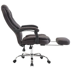 Decoshop26 Fauteuil de bureau avec repose-pieds - Gris foncé