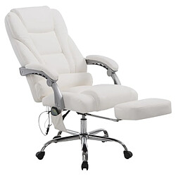 Decoshop26 Fauteuil de bureau massant - Blanc