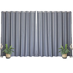 Toilinux Lot de 2 grands Rideaux unis occultants avec œillets - 300 x 240 cm - Gris