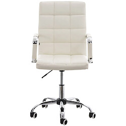 Decoshop26 Fauteuil de bureau pivotant - Blanc