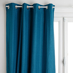 Toilinux Lot de 2 Rideaux de salon occultants - 140 x 260 cm - Bleu Canard