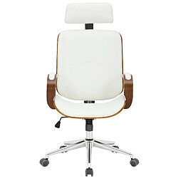 Decoshop26 Fauteuil de bureau en similicuir - Blanc
