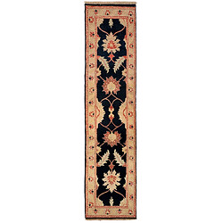 VIDAL Ziegler Bleu Tapis de couloir - Laine - Authentiquement afghan - Fabriqué à la main - 280 x 70 cm