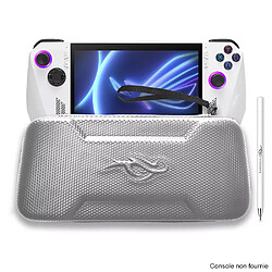 iBroz Housse rigide antichoc silver pour Asus ROG Ally Housse avec stylet - Protection robuste EVA - Design carbone élégant silver