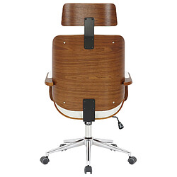 Decoshop26 Fauteuil de bureau en similicuir - Blanc pas cher