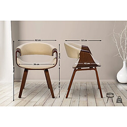 Decoshop26 fauteuil scandinave tissu - Crème