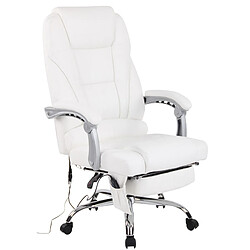 Decoshop26 Fauteuil de bureau massant - Blanc